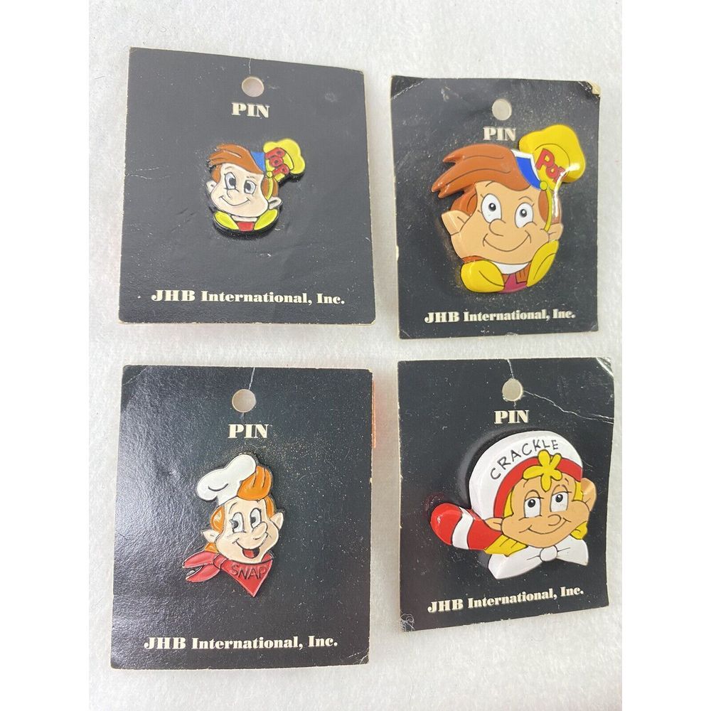 Kellogg Pins Snap Crackle Pop VTG‎ 1997 New Old Stock Hat Pins Collectible JHB